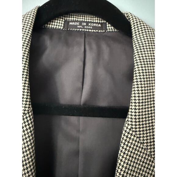Vintage Macy’s Men’s Wool Blazer Jacket – Black & White Houndstooth – Size 44L - Picture 9 of 9
